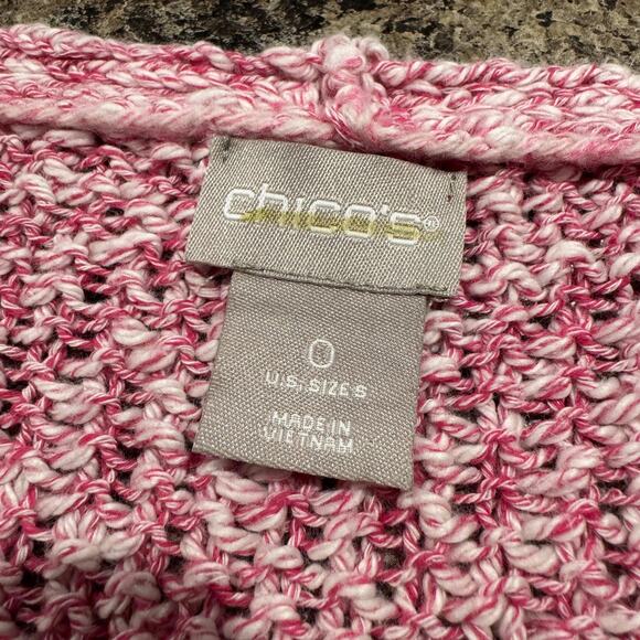 Chicos Sweater Pullover Cozy Boho Minimalist Casual Valentines Pink 0 Small 4 - Picture 3 of 6